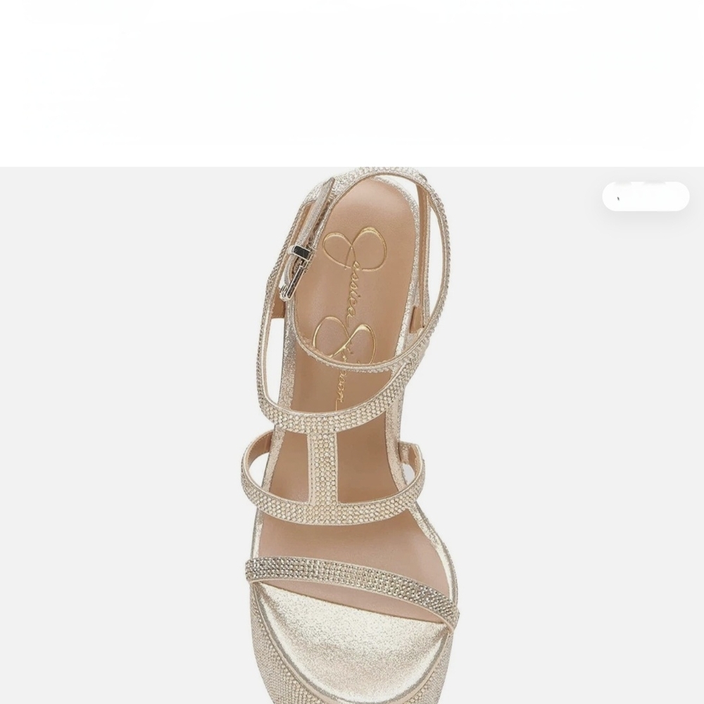 Elegant Gold Rhinestone Strappy Sandals by Jessica Simpson